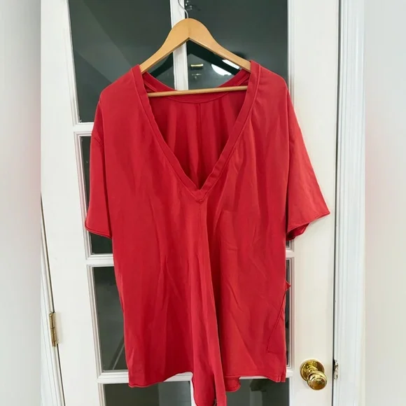Free People Movement Hot Shot Tee Romper - Size M - Winterberry Red - Picture 4 of 9